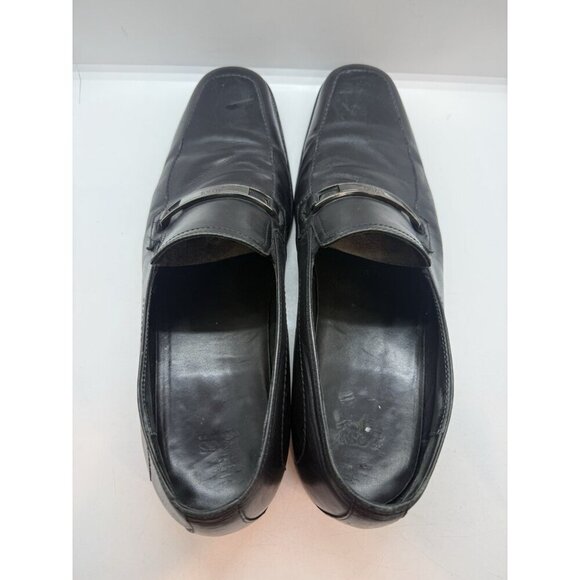 Hugo Boss Men's 10.5 Dikko Black Leather Dress Loafers Horsebit Logo 50200774 - Picture 6 of 9